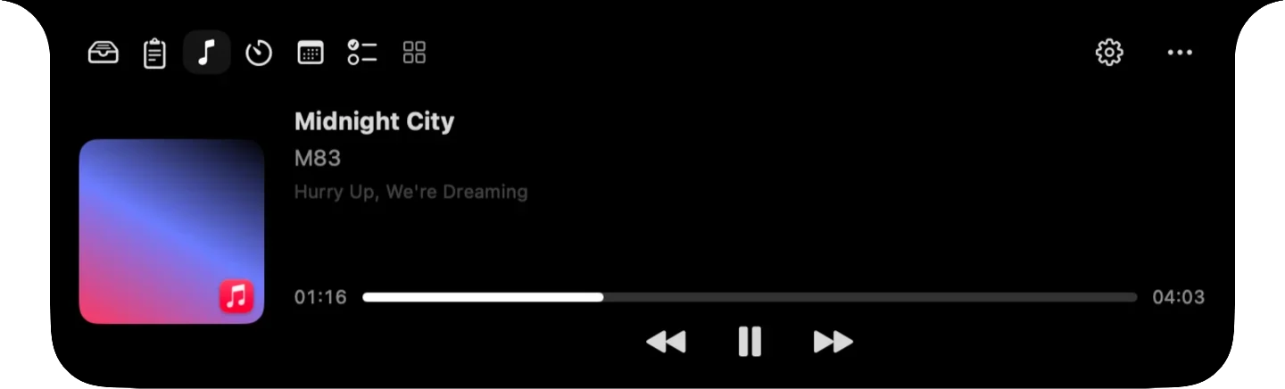 Now Playing in the notch